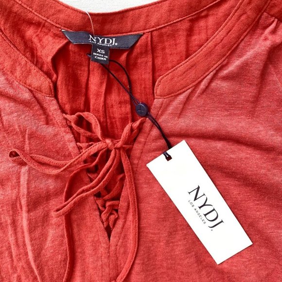 NYDJ  Lucia Lace-Up Summer Tank Top Coppertone - Picture 3 of 4